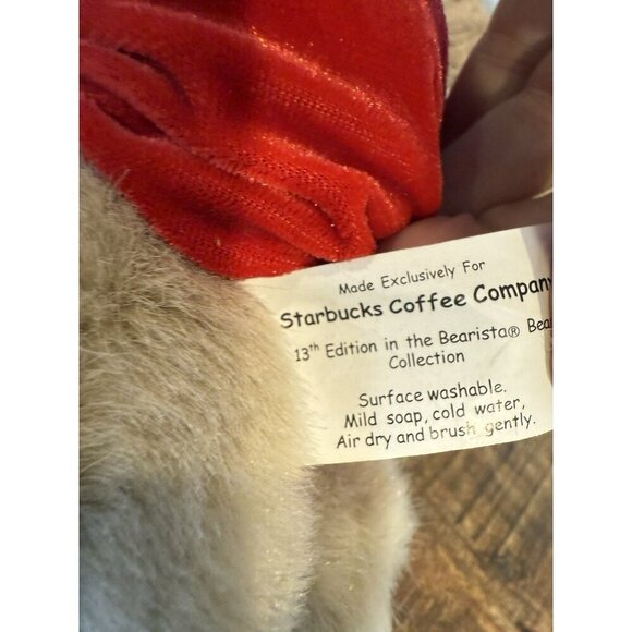 Starbucks Plush Bearista Bear 13th Edition Cupid Valentine 2001 Bow Arrow - Picture 6 of 8